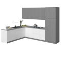 Kitchen Harmony Collection White Gloss Color Base Size 8x10Ft Wide Gray & White Gloss