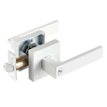 Modern Square Handle - Gold Entry (key lock) White Matte