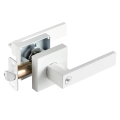 Modern Square Handle - Bronze Privacy Bathroom Bedroom Lock White Matte