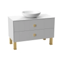 Modern Free Standing Bathroom Vanity with Washbasin | Dune White Matte Collection | Non-Toxic Fire-Resistant MDF-40" White