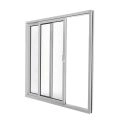 Patio Exterior Metal-Plastic Sliding Doors / Patio 8166 White Silk 64" x 80" Right active door / Tempered Clear Glass Bypass Door White