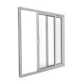 Patio Exterior Metal-Plastic Sliding Doors / Patio 8166 Grey Ash 64" x 80" Right active door / Tempered Clear Glass Bypass Door White