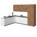 Kitchen Harmony Collection White Gloss Color Base Size 8x10Ft Wide Natural Teak & White Gloss