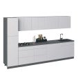 Kitchen Elegant Collection Black Color & Gray Base Size 11Ft Wide White Gloss
