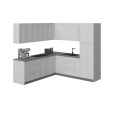 Kitchen Urban Collection Black & Gray Color Base Size 8x8Ft Wide White Matte