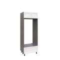 UDOC3084DD-SD-GRE Tall Double Oven Cabinets -with White Gloss door White