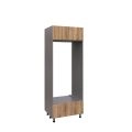UDOC3084DD-SD-GRE Tall Double Oven Cabinets -with White Gloss door Natural Teak