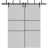 Barn Bypass Doors with 6.6ft Hardware | Planum 0014 Matte Grey and Aluminum Strips | Sturdy Heavy Duty Rails Kit Steel Set | Double Sliding Door Matte Grey