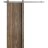 Sliding Barn Door with 6.6ft Hardware | Planum 0011 Matte Grey and Aluminum Strips | Rail Hangers Sturdy Silver Set | Modern Solid Panel Interior Doors Walnut
