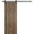 Sliding Barn Door with Hardware | Planum 0016 Natural Veneer and Aluminum Strips | 6.6FT Rail Hangers Sturdy Set | Modern Solid Panel Interior Doors Walnut