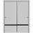 Sliding Closet Bypass Doors | Planum 0012 Ginger Ash and Aluminum Strips | Sturdy Top Mount Rails Moldings Trims Hardware Set | Wood Solid Bedroom Wardrobe Doors Matte Grey
