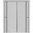 Sliding Closet Bypass Doors | Planum 0016 Oak and Aluminum Strips | Sturdy Rails Moldings Trims Hardware Set | Wood Solid Bedroom Wardrobe Doors Matte Grey