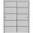 Sliding Closet Bypass Doors | Planum 0015 Concrete and Aluminum Strips | Sturdy Rails Moldings Trims Hardware Set | Wood Solid Bedroom Wardrobe Doors Matte Grey
