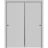 Sliding Closet Bypass Doors | Planum 0010 Matte Grey | Sturdy Rails Moldings Trims Hardware Set | Wood Solid Bedroom Wardrobe Doors Matte Grey