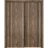 Sliding Closet Bypass Doors | Planum 0016 Oak and Aluminum Strips | Sturdy Rails Moldings Trims Hardware Set | Wood Solid Bedroom Wardrobe Doors Walnut
