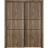 Sliding Closet Bypass Doors | Planum 0014 White Silk and Aluminum Strips | Sturdy Top Mount Rails Moldings Trims Hardware Set | Wood Solid Bedroom Wardrobe Doors Walnut