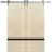 Sliding Double Barn Doors with Hardware | Planum 0012 Oak and Aluminum Strips | Silver 13FT Rail Hangers Sturdy Set | Modern Solid Panel Interior Hall Bedroom Bathroom Door Natural Veneer