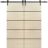Sliding Double Barn Doors with Hardware | Planum 0015 Oak and Aluminum Strips | 13FT Rail Hangers Sturdy Set | Modern Solid Panel Interior Hall Bedroom Bathroom Door Natural Veneer