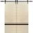 Sturdy Double Barn Door with Hardware | Planum 0012 White Silk and Aluminum Strips | 13FT Rail Hangers Heavy Set | Modern Solid Panel Interior Doors Natural Veneer