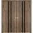Sliding Closet Double Bi-fold Doors | Planum 0011 Walnut and Aluminum Strips | Sturdy Tracks Moldings Trims Hardware Set | Wood Solid Bedroom Wardrobe Doors Walnut