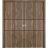 Sliding Closet Double Bi-fold Doors | Planum 0014 Matte Grey and Aluminum Strips | Sturdy Tracks Moldings Trims Hardware Set | Wood Solid Bedroom Wardrobe Doors Walnut