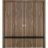 Sliding Closet Double Bi-fold Doors | Planum 0012 Concrete and Aluminum Strips | Sturdy Tracks Moldings Trims Hardware Set | Wood Solid Bedroom Wardrobe Doors Walnut