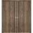 Sliding Closet Double Bi-fold Doors | Planum 0016 Natural Veneer and Aluminum Strips | Sturdy Tracks Moldings Trims Hardware Set | Wood Solid Bedroom Wardrobe Doors Walnut
