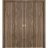 Sliding Closet Double Bi-fold Doors | Planum 0010 Matte Black | Sturdy Tracks Moldings Trims Hardware Set | Wood Solid Bedroom Wardrobe Doors  Walnut