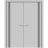 Planum Solid French Double Doors | Planum 0011 Natural Veneer and Aluminum Strips | Wood Solid Panel Frame Trims | Closet Bedroom Sturdy Doors Matte Grey