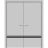 Planum Solid French Double Doors | Planum 0012 Concrete and Aluminum Strips | Wood Solid Panel Frame Trims | Closet Bedroom Sturdy Doors Matte Grey