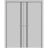 Planum Solid French Double Doors | Planum 0016 Walnut and Aluminum Strips | Wood Solid Panel Frame Trims | Closet Bedroom Sturdy Doors Matte Grey