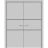 Planum Solid French Double Doors | Planum 0014 Natural Veneer and Aluminum Strips | Wood Solid Panel Frame Trims | Closet Bedroom Sturdy Doors Matte Grey