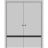 Modern Double Pocket Doors | Planum 0012 Walnut and Aluminum Strips | Kit Trims Rail Hardware | Solid Wood Interior Bedroom Sliding Closet Sturdy Door Matte Grey