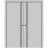 Sliding Double Pocket Door with Frames | Planum 0016 White Silk and Aluminum Strips | Kit Trims Rail Hardware | Solid Wood Interior Bedroom Bathroom Closet Sturdy Doors Matte Grey