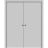 Sliding Double Pocket Doors 36 x 80 inches | Planum 0010 Gloss White | Kit Rail Hardware | Solid Wood Interior Bedroom Doors Matte Grey