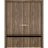 Planum Solid French Double Doors | Planum 0012 Concrete and Aluminum Strips | Wood Solid Panel Frame Trims | Closet Bedroom Sturdy Doors Walnut