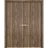 Planum Solid French Double Doors | Planum 0010 Vertical Natural Veneer | Wood Solid Panel Frame Trims | Closet Bedroom Sturdy Doors  Walnut