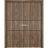 Planum Solid French Double Doors | Planum 0014 Natural Veneer and Aluminum Strips | Wood Solid Panel Frame Trims | Closet Bedroom Sturdy Doors Walnut