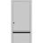 Sliding French Pocket Door with | Planum 0012 White Silk and Aluminum Strips | Kit Trims Rail Hardware | Solid Wood Interior Bedroom Sturdy Doors Matte Grey