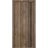 Sliding French Pocket Door with | Planum 0011 Concrete and Aluminum Strips | Kit Trims Rail Hardware | Solid Wood Interior Bedroom Sturdy Doors Walnut