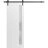 Sliding Barn Door with Hardware | Planum 0660 Painted White with Frosted Glass | 6.6FT Rail Hangers Sturdy Set | Modern Solid Panel Interior Doors-30" x 84" Painted White