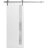 Sliding Barn Door with 6.6ft Hardware | Planum 0660 Painted White with Frosted Glass | Rail Hangers Sturdy Silver Set | Modern Solid Panel Interior Doors Painted White
