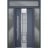 Front Exterior Prehung Steel Door / Deux 0757 Gray Graphite / 2 Sidelight and Transom Window / Stainless Inserts Single Modern Painted-W12+36+12" x H80+16"-Right-hand Inswing Gray Graphite