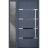 Front Exterior Prehung Steel Door / Deux 1105 Black Enamel / Sidelight Exterior Window Sidelite / Stainless Inserts Entry Metal Modern Painted W36+12" x H80" Left hand Inswing Gray Graphite