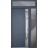 Front Exterior Prehung Steel Door / Deux 0729 Gray Graphite / Sidelight and Transom Window / Stainless Inserts Single Modern Painted-W36+12" x H80+16"-Left-hand Inswing Gray Graphite