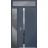 Front Exterior Prehung Steel Door / Cynex 6777 Black / Sidelight and Transom Window / Stainless Inserts Single Modern Painted-W36+14" x H80+16"-Right-hand Outswing Gray Graphite