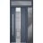 Front Exterior Prehung Steel Door / Deux 0757 Gray Graphite / Sidelight and Transom Window / Stainless Inserts Single Modern Painted-W36+12" x H80+16"-Right-hand Inswing Gray Graphite