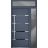 Front Exterior Prehung Steel Door / Deux 1105 Gray Graphite / Sidelight and Transom Window / Stainless Inserts Single Modern Painted-W36+12" x H80+16"-Right-hand Inswing Gray Graphite