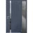 Front Exterior Prehung Steel Door / Cynex 6777 Black / Sidelight Exterior Window / Stainless Inserts Single Modern Painted-W36+14" x H80"-Right-hand Outswing Gray Graphite