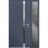 Front Exterior Prehung Steel Door / Cynex 6777 Black / Sidelight Exterior Window / Stainless Inserts Single Modern Painted-W36+16" x H80"-Left-hand Outswing Gray Graphite